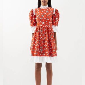 BATSHEVA Spring Prairie Dress in Red Hydrangea. Size 16. NWT